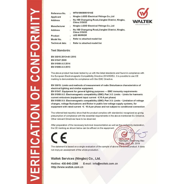 Hot Sale Smart Touch Sensor Anti-fog Wall  Mounted Bathroom LED Mirror Led Light Mirror Smart Mirror Rectang