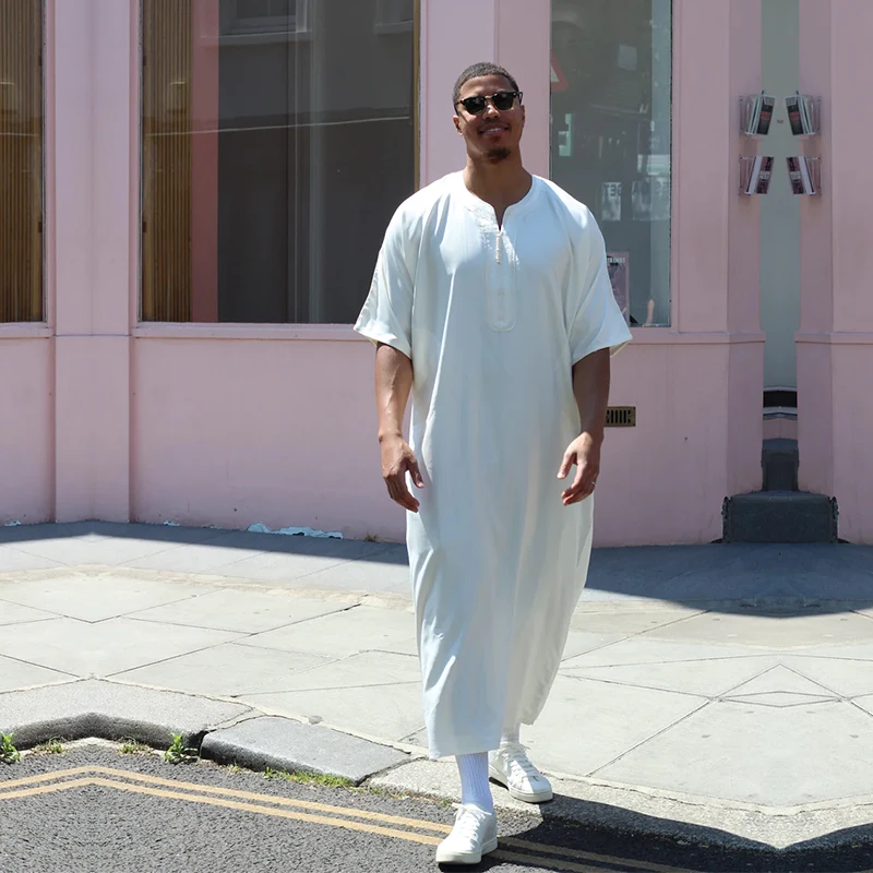 Custom premium fabric traditional moroccan thobes wholesale embroidery thobe hommes musulman