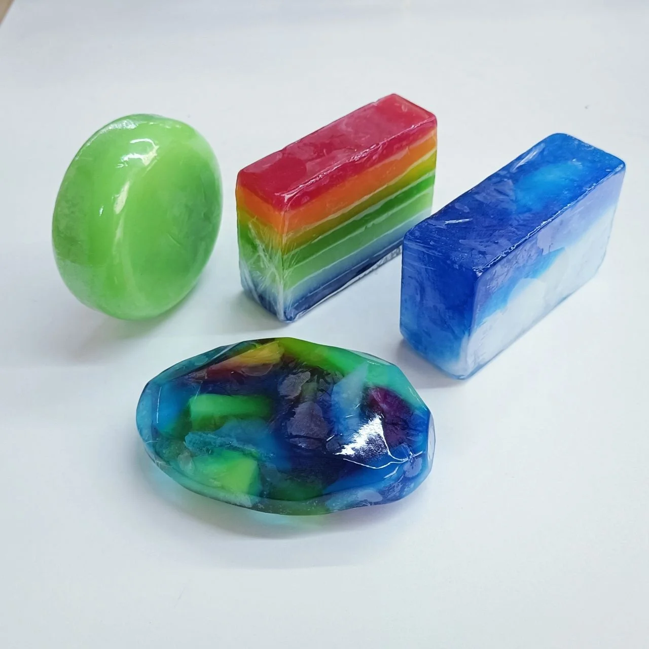 Wholesale Custom Colorful Handmade Bath Soap 100% Natural Acne Cleansing Organic Rainbow Soap