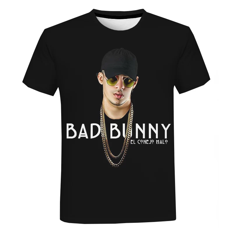 Hot Bad Bunny 3D Print T-Shirts For Women Casual Short Sleeve Hip Hop Rock Punk Men Streetwear Oversized T Shirt