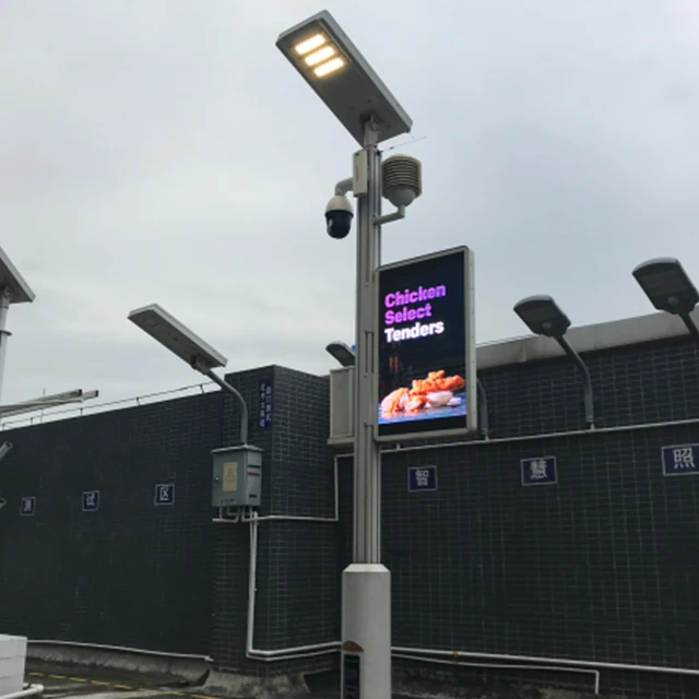 Outdoor Street Lighting Pole Display Led Screen Led Display Pole For Street Outdoor Full Color Lamppost