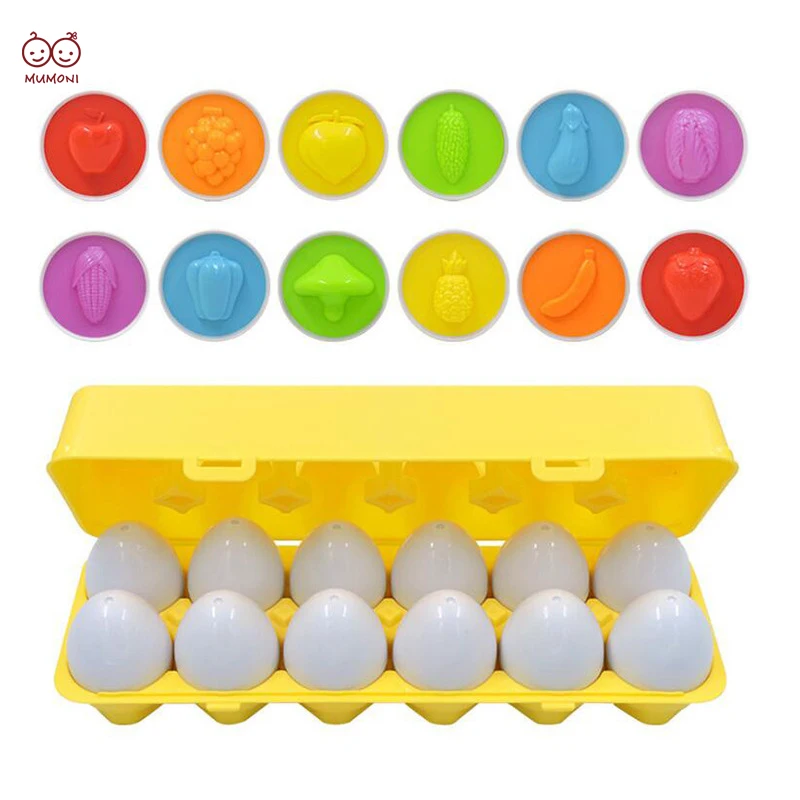 Early Educational Matching Simulation Egg Puzzle Toy Shape Number Recognition Matching  Eggs Toy