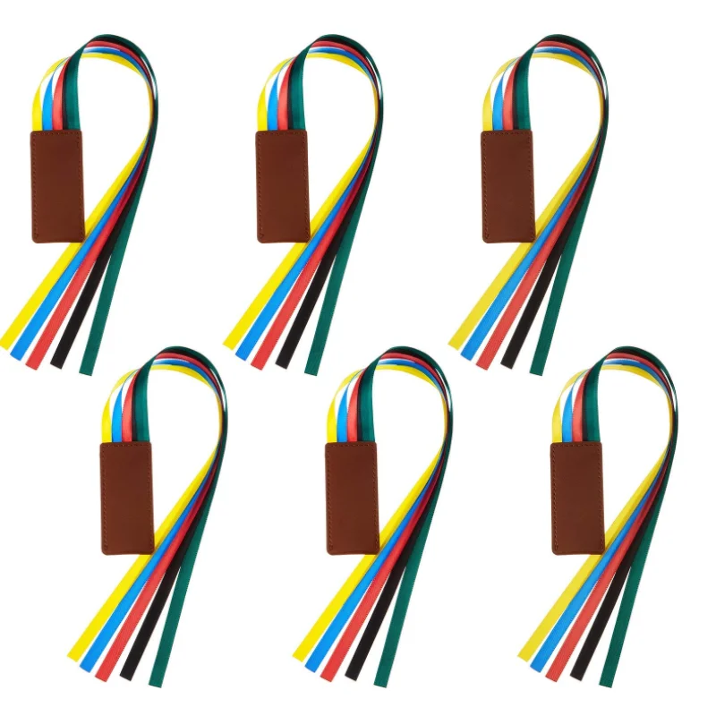 Искусственная кожа Закладка для книги, украшенные цветными ленточками Закладка для книги мульти лента страничная Закладка для книг