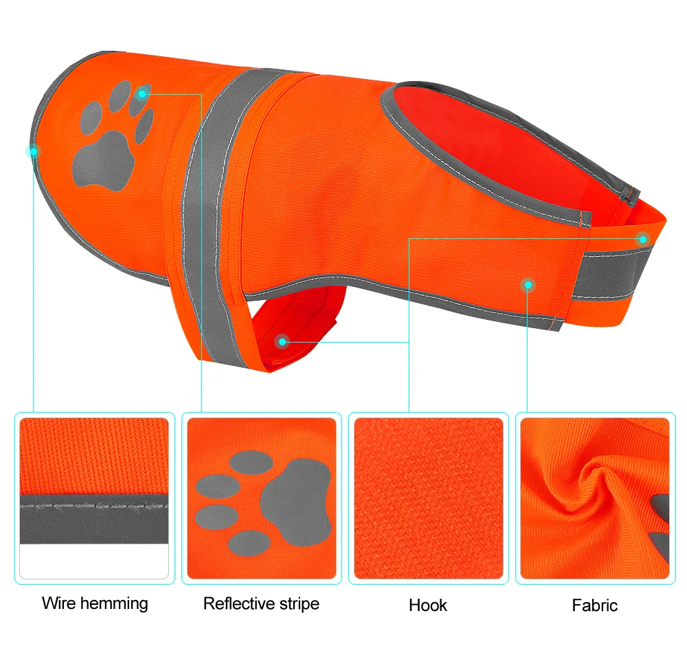 Светоотражающая Одежда для собак, жилет для собак с высокой видимостью, водонепроницаемая Защитная жилетка