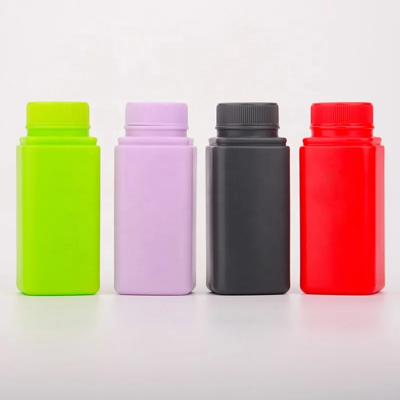 Plastic Color 50gr 100ml Baby Powder Hair Growth Use Feet Powder Loose Powder Bottle Packaging Square HDPE Bottle with Cover