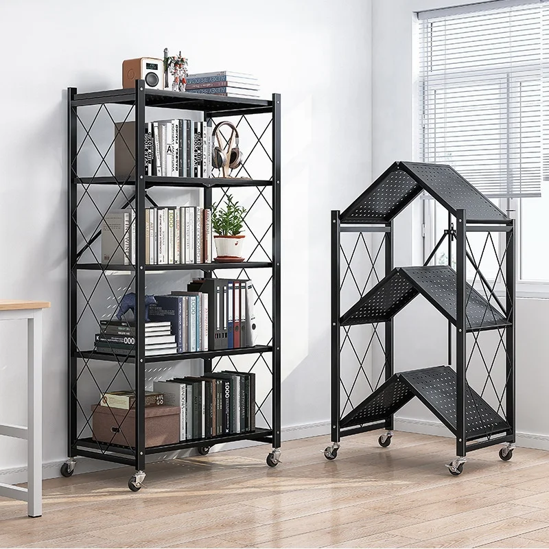 
Foldable Extendable Movable Iron bookshelf vintage industrial Different Kind of Fashionable Bookshelf Bookcase 