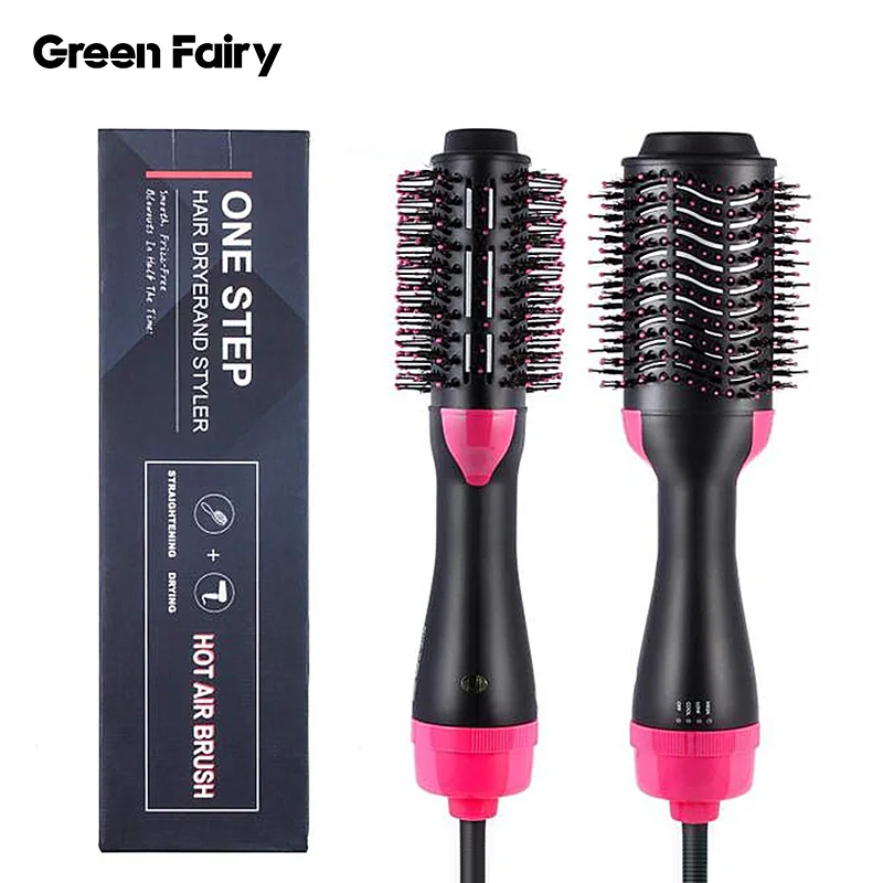 2 in 1 One Step Hair Dryer Fast Hair Straightener Brush Hot Air Brush