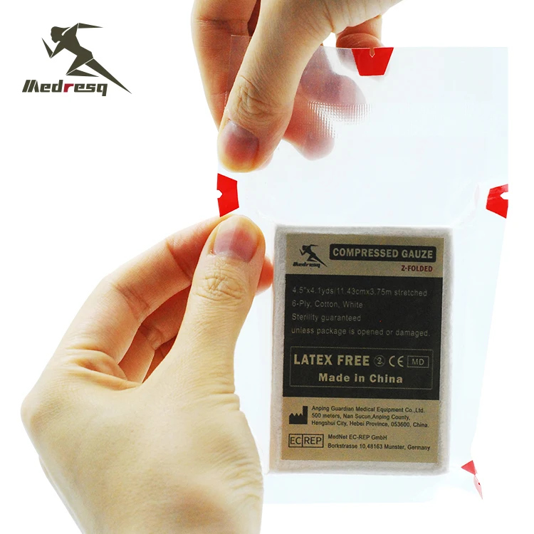 Medresq Factory Price Medical Trauma Wound Dressing Compressed Gauze Trauma Compress Bandage Hygienic Sterile Gauze