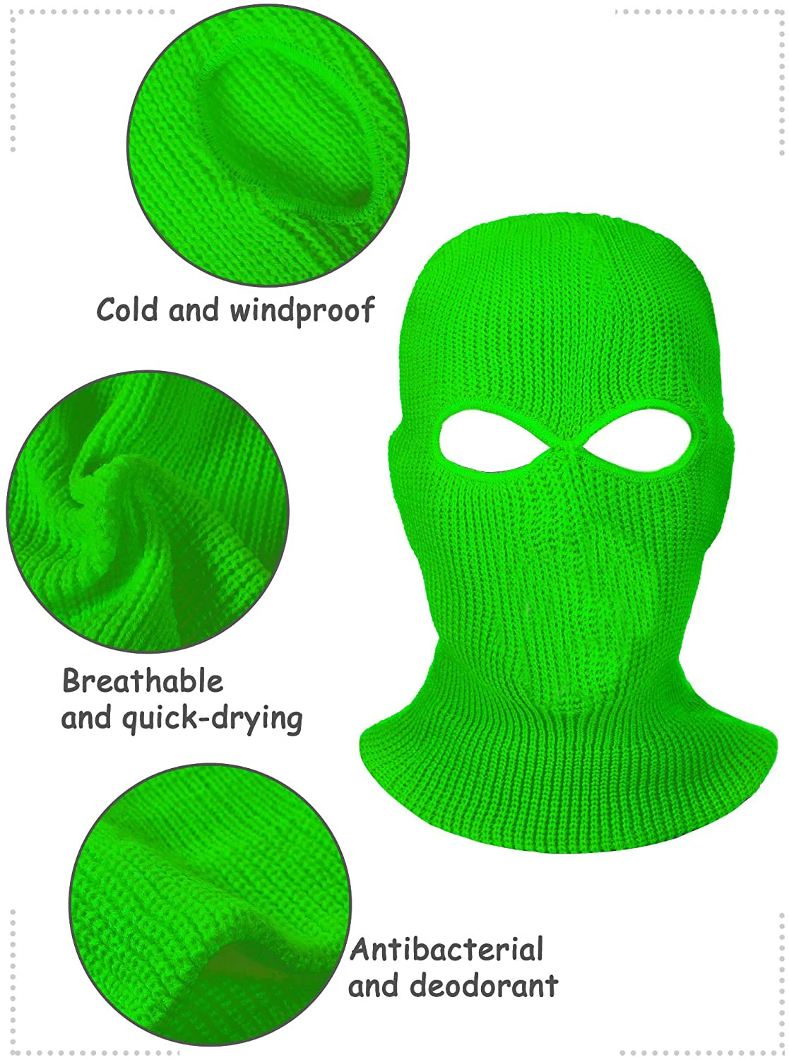 Custom 2 Hole Full Face Mask Ski Mask Winter Cap Balaclava Hood Beanie Tactical Hat