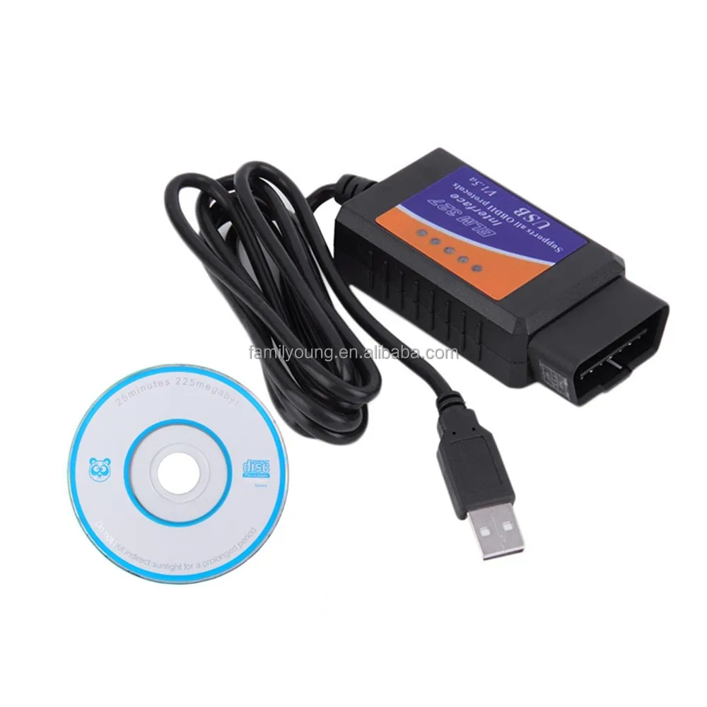 USB ELM327 OBD2 сканер V1.5 автомобильный диагностический инструмент считыватель кодов автомобиля OBDII интерфейс ELM 327