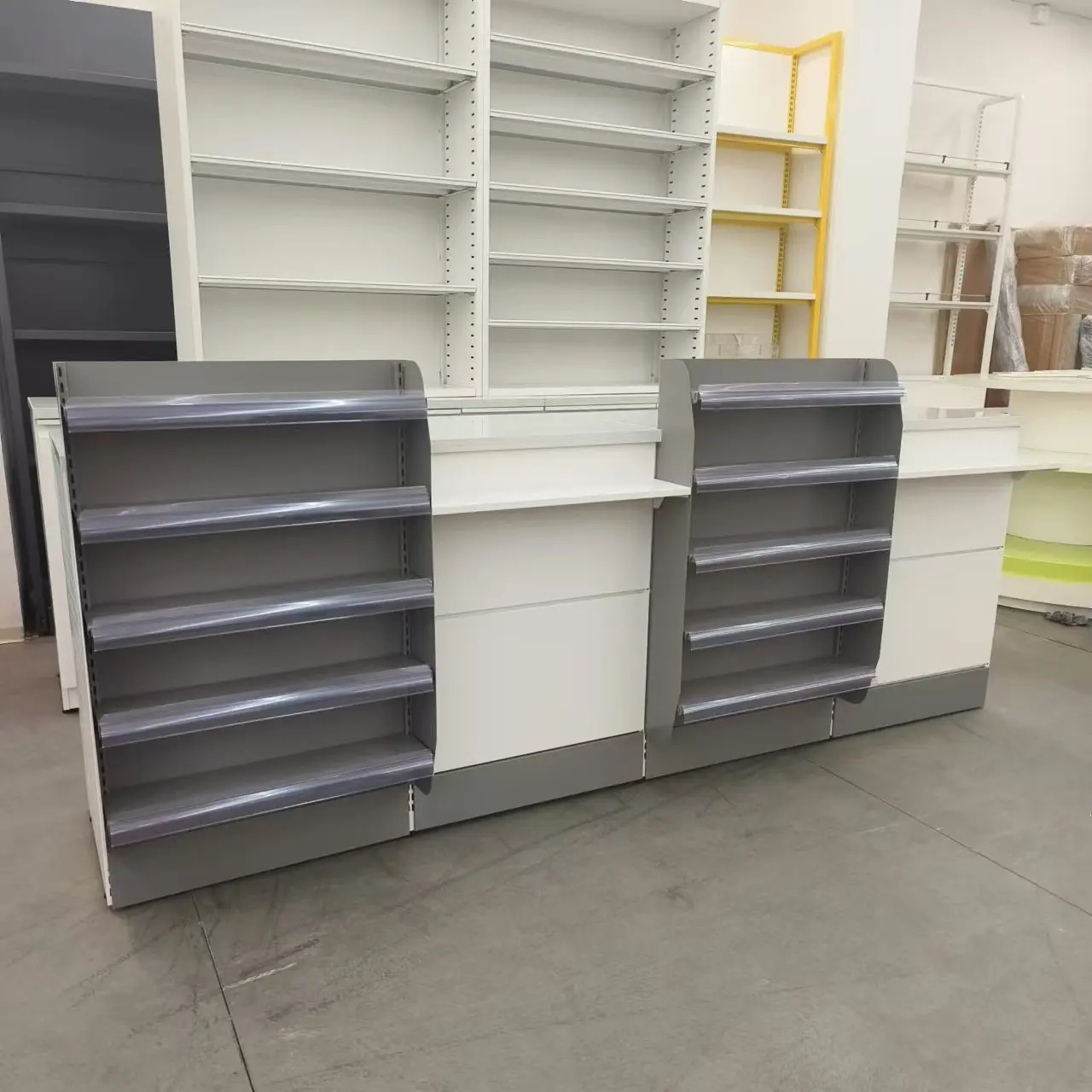 Modern Retail Store Mobile Counter Cashier Checkout Counters For Supermarkets