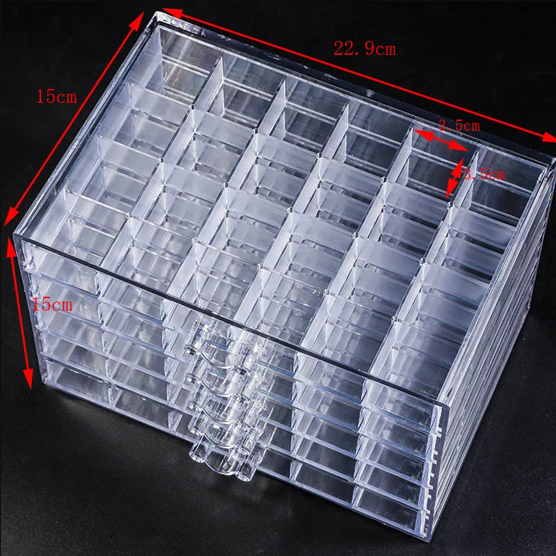 Nail Jewelry Storage Box Tool Transparent Multi-layer 120 Nail Drill Box Classification Storage Box Drawer Diamond Painting