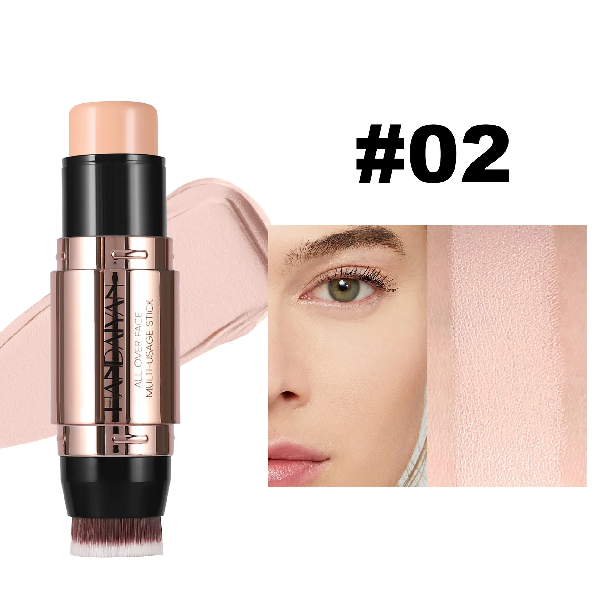 Handaiyan Full Coverage ConcealerlWaterproof Contour Stick Liquid Concealer Soft Matte Concealer Nose Shadow stick
