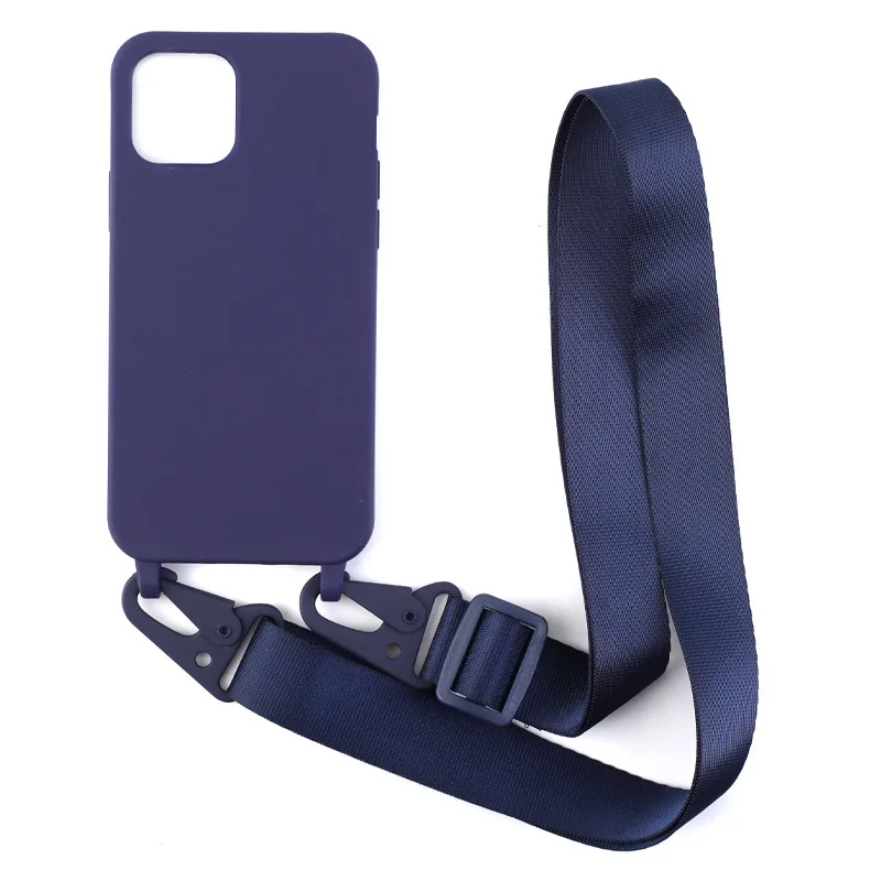 2021 Necklace Lanyard silicone Phone Case For iPhone 12 11 Pro MAX  Lanyard Neck Strap Cord Rope Cover