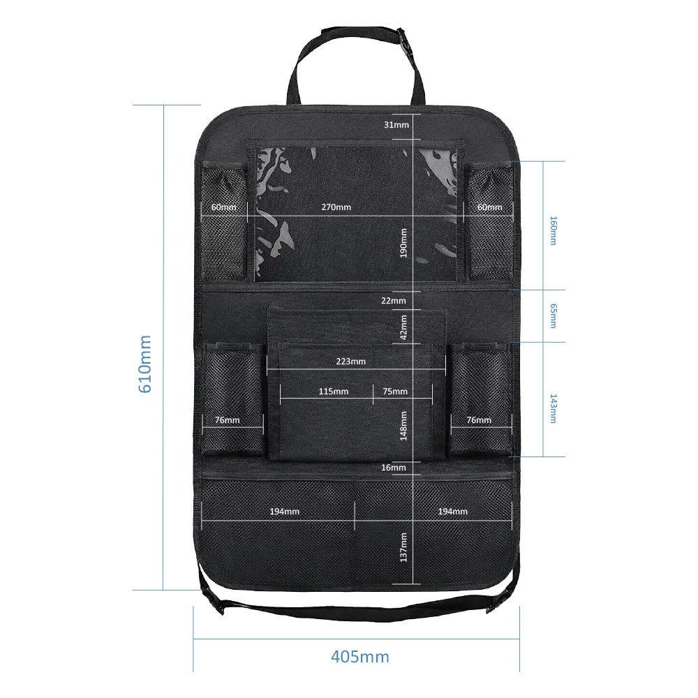 
2020 New Design Bestsales Heavy Duty Multi Pockets Car Trunk And Backseat Organizer Fits For Hatchback Sedan Suv Sportback Coupe 