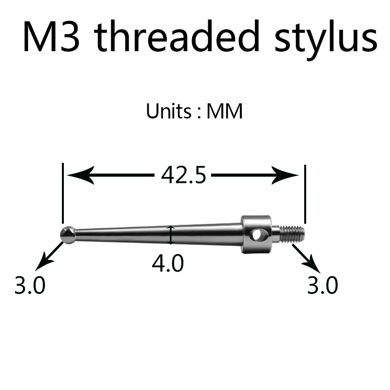 Dial indicator M3 thread styli non standard custom measuring instrument tungsten steel ball probe