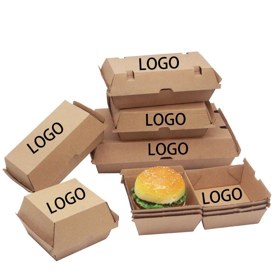 Hot Sale Nature-Friendly Recyclable Restaurantware Convenient Mini Paper Slider Box Keep Foods Protected Paper-Hamburger-Boxes