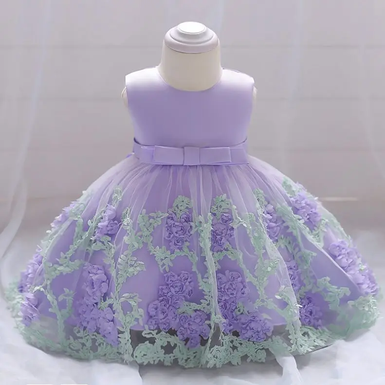 Hot Selling Pretty Baby Frock 12 Month 1 Year Old Girl Clothes First Birthday Cute Flower Party Dress L1845XZ