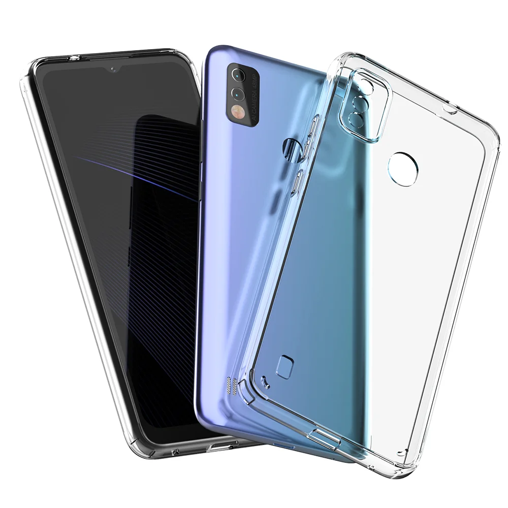 For ZTE Blade L9 L210 A51 A7S A3 A5 2020 phone case clear Fit Protective Precision Hole Crystal Acrylic clear TPU Gel Case