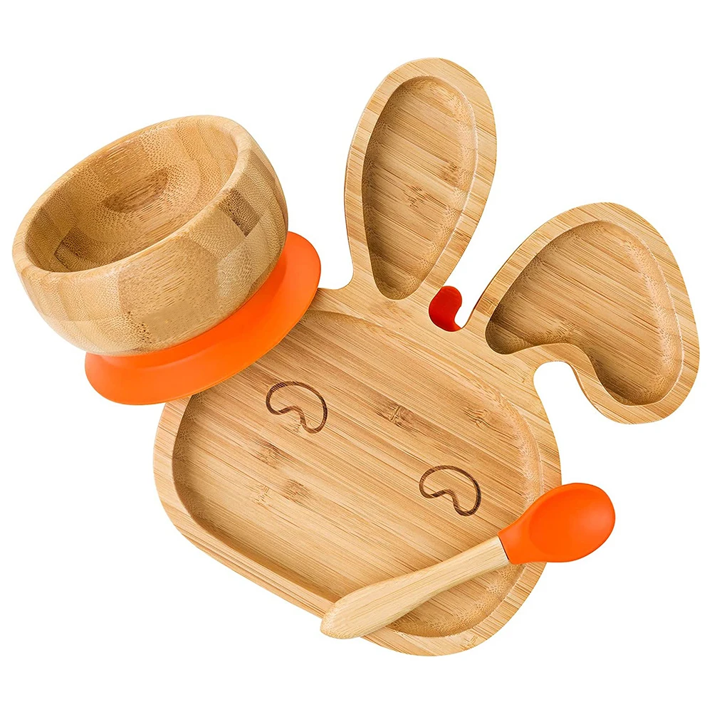 Hot selling custom baby dishes Silicone baby bowl using natural bamboo custom baby bowls