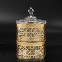 Wholesale 2pcs Round Candy Jar Storage Glass Sugar Pot with Lid