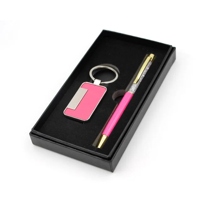 Cheap and in stock fast delivery customized logo promotional gift pen with key ring corporate promotional gift items