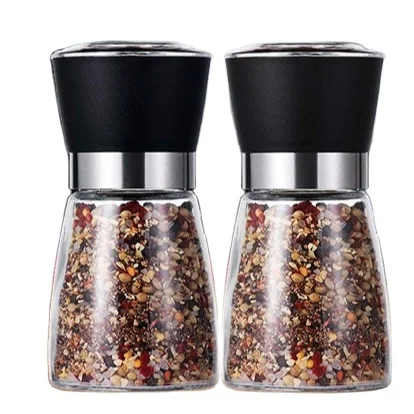 Wholesale 160ml Popular Glass Salt and Pepper Mill 160ml Empty Spice Grinder