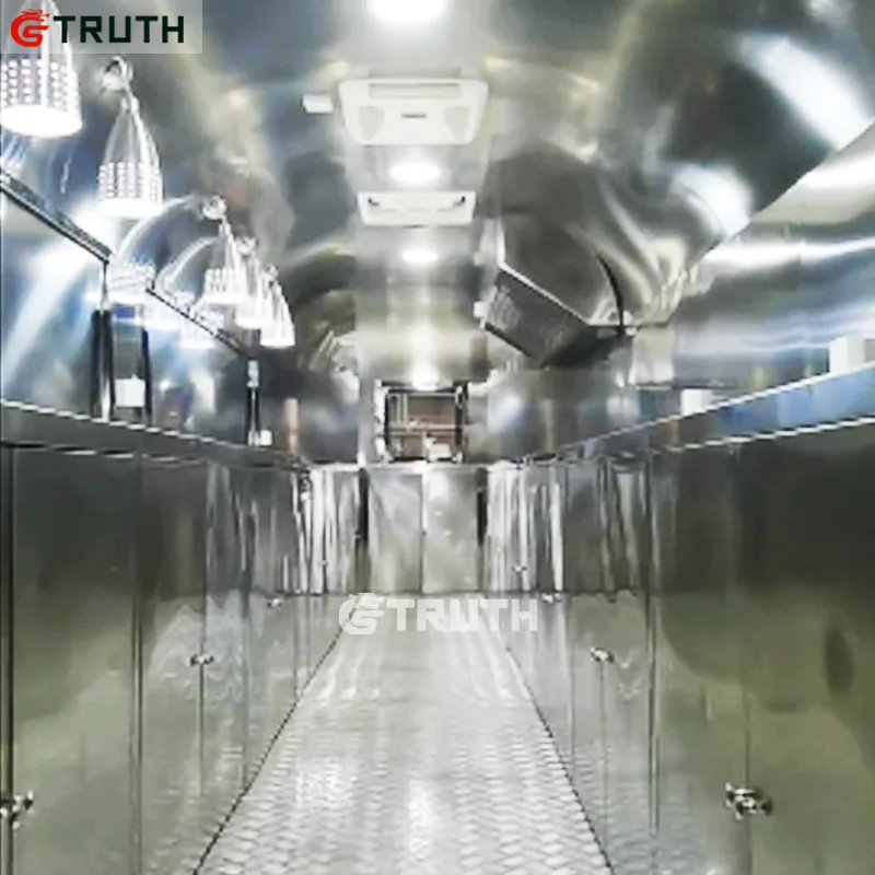 Customized Mobile Kitchen Food Van Catering Concession Truck Airstream Remorque Fast Food Trailer With Full Kitchen
