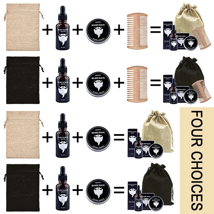 hot selling organic beard oil beard growth kit mens premium beard grooming kit