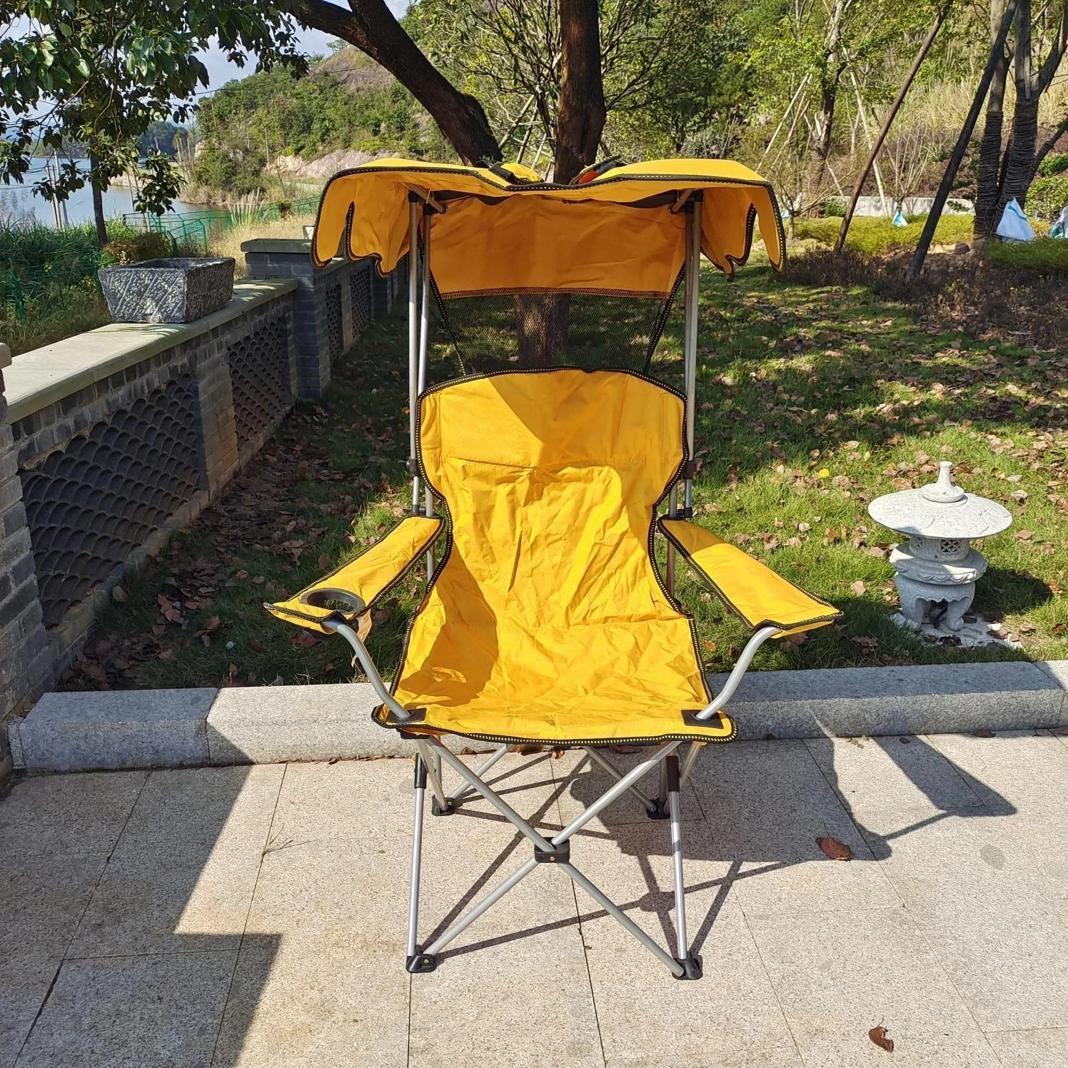 Polar Everest Outdoor Furniture Chair Camping Beach Accessories Products Portable Folding Fishing Chair with Cup Holder Sunshade