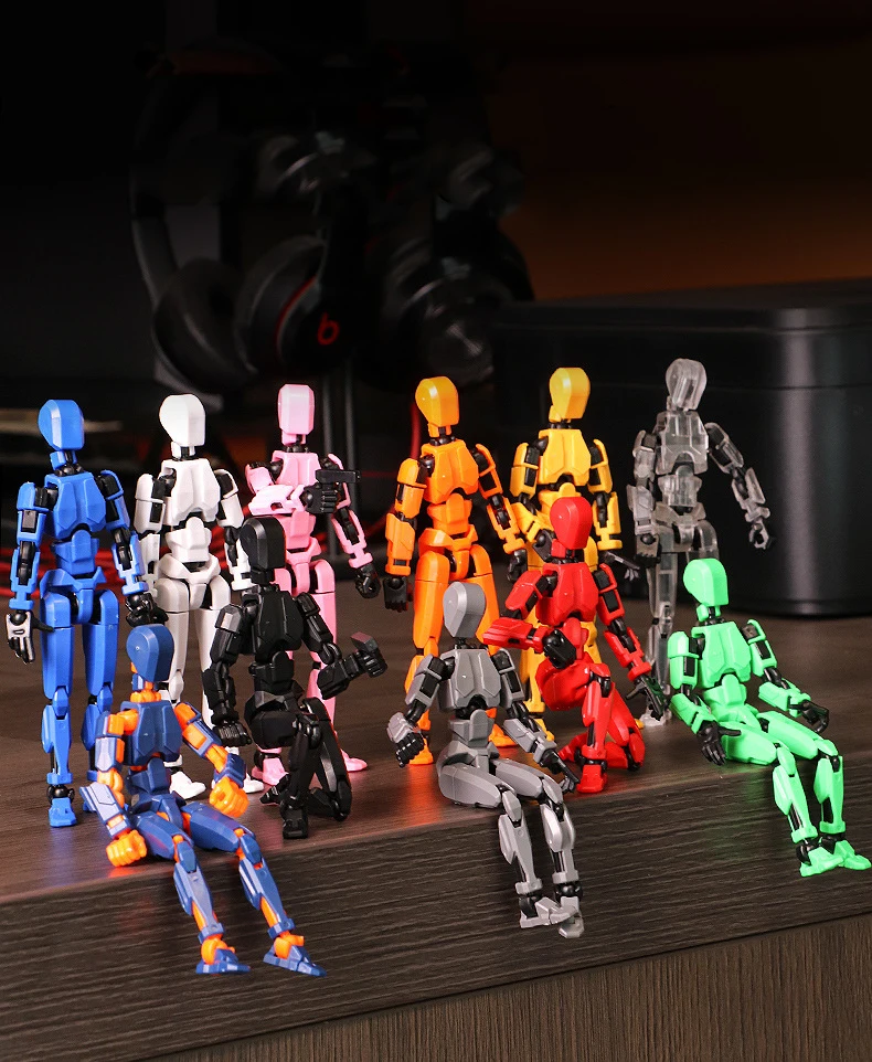 Wholesale articulated multi joint moving doll toy t13 dummy lucky 13 action figure 3d printed robot toy