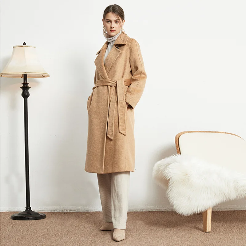 Factory Direct Women Red Wool Lined Coat