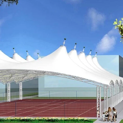 Tensile Membrane Structure Tennis Court Waterproof UV Resistant Fabric Canopy Roof