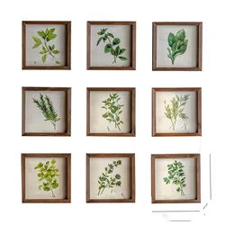 Nordic Petty Bourgeoisie Creative Photo Wall Old Plant Craft Painting Solid Wood Wall Decoration Corridor Background Wall Decor