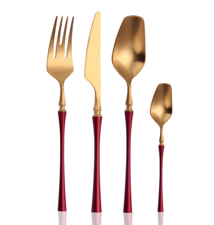 Spot wholesale small man waist stainless steel Western tableware high-grade titanium Western cutlery four-piece gift set