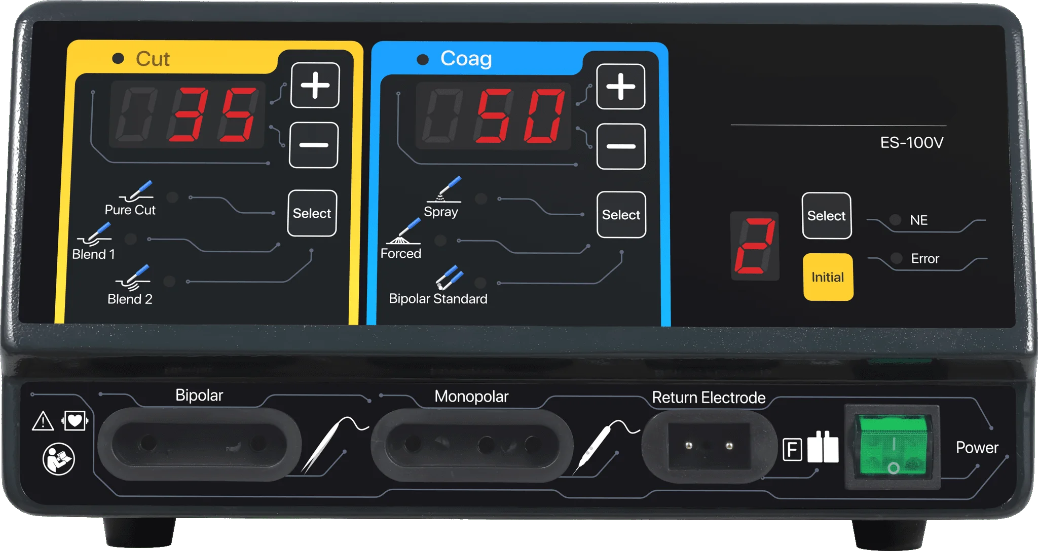 Medical Monopolar Bipolar Electrosurgical Unit ESU Coagulator Diathermy Machine Skin Surgery Electrosurgical Machine