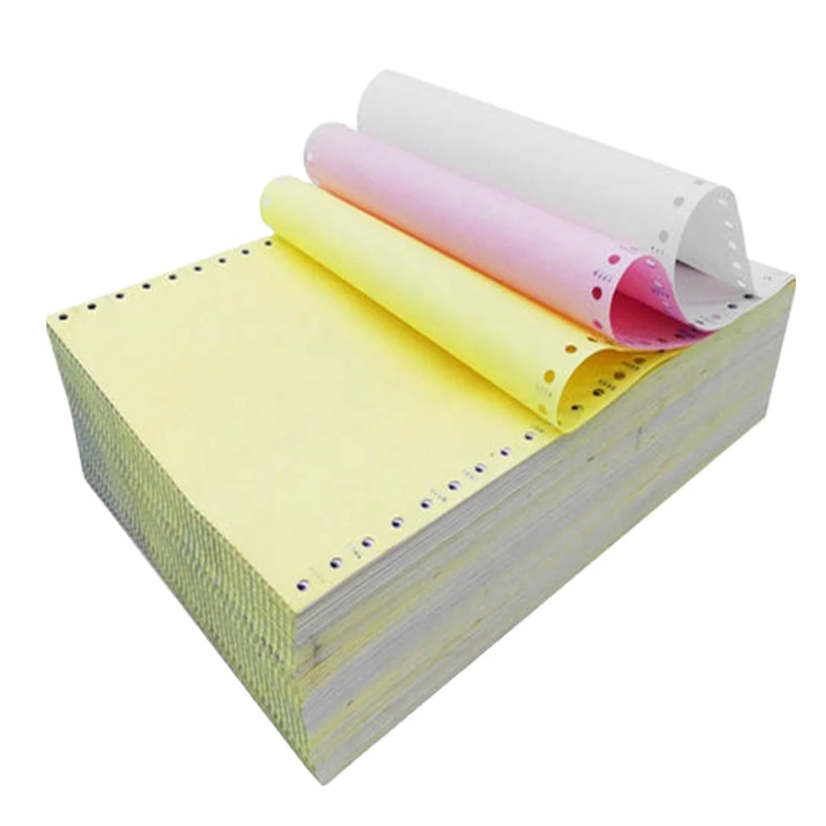 A Grade NCR Multi Color Carbonless 8 1/2 x 11 in 21.3 lb Bond Precollated 2 3 4 Part Sheet Copy Paper for Laser Ink Jet Printer