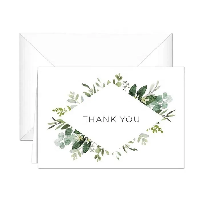 
Custom Logo Blank Wedding Greeting Invitation Thank You Gift Notes Cards with Envelopes Stickers For Order Small Business 