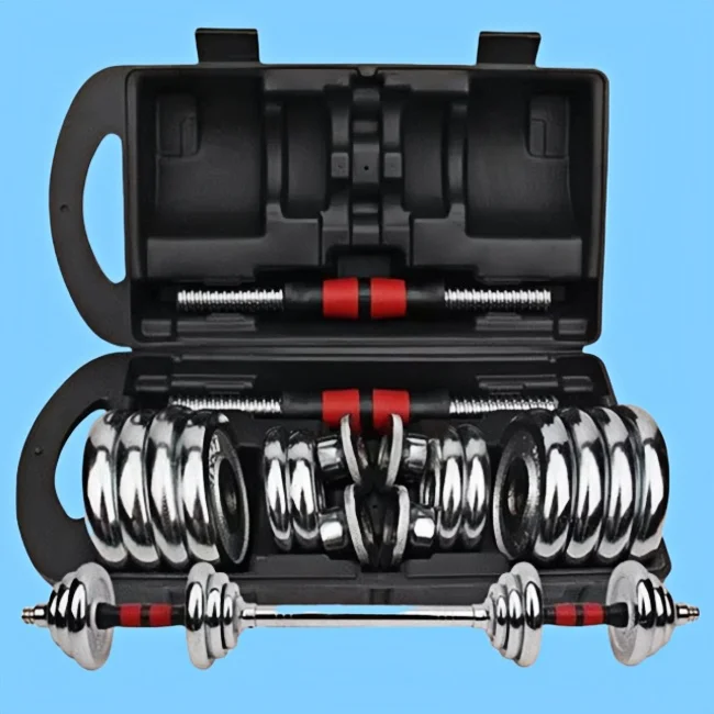 Chrome Barbell and Dumbbell 20 kg 30kg set Mancuernas Ajustables 40kg
