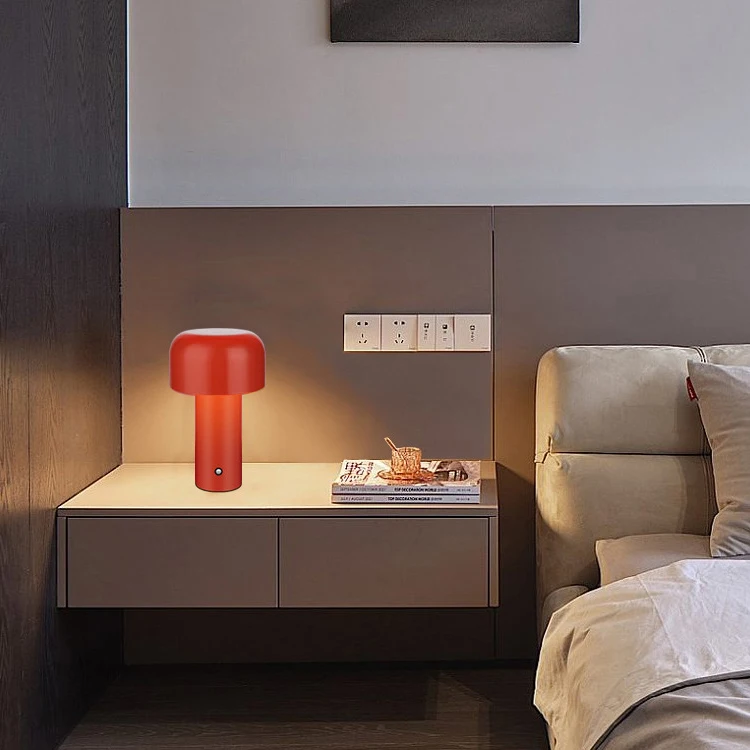 Mushroom Creative Small Table Lamp Rechargeable Cordless Touch Dimming Mini Night Light Bar Restaurant Hotel Led Table Lamps