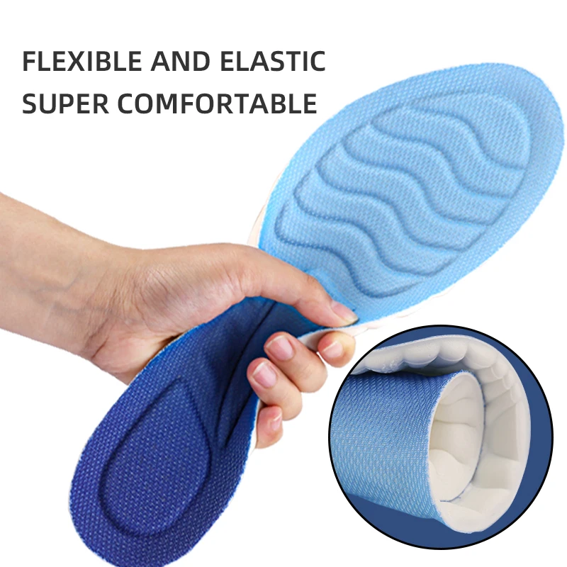 4D Cloud Technology Sports Comfort Insoles with PU Sole Soft Breathable Shock Absorption Cushion Running Orthopedic Care Insoles