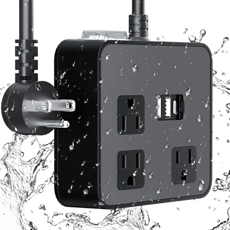 twistable 3 outlets power strip shenzhen  usb ports round table universal power socket waterproof electrical extension board