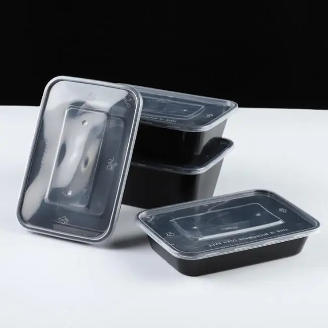 750/1000 ml BPA Free rectangle plastic disposable food container Large quantity is preferred rectangle food container disposable