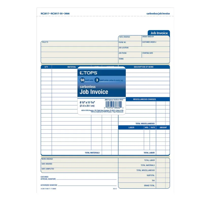 Customized Triplicate Form CNR Paper Cash Receipt Book Contractor