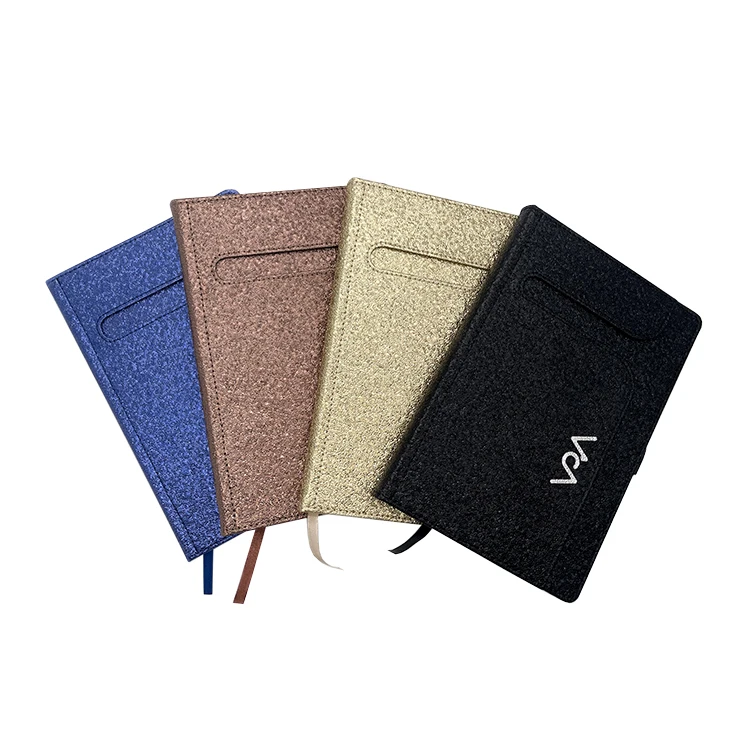 Wholesale A5 PU Leather Notebook Colorful Glitter Journal Hardcover Creative Office School Diary