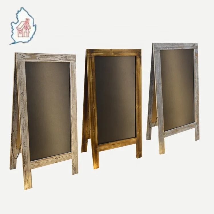 Wooden A-Frame Sign with Eraser & Chalk - 40 x 20 Inches Magnetic Sidewalk blackboard stand