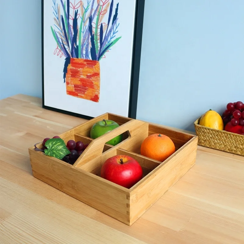 Портативный многофункциональный органайзер для столовых приборов с 4 отделениями и ручкой