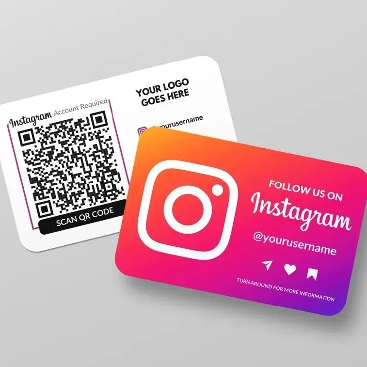 Custom Instagram Business Card Printed Social Media QR Cards Rounded Corner Credit CallingCard Personalized Thank You Cards