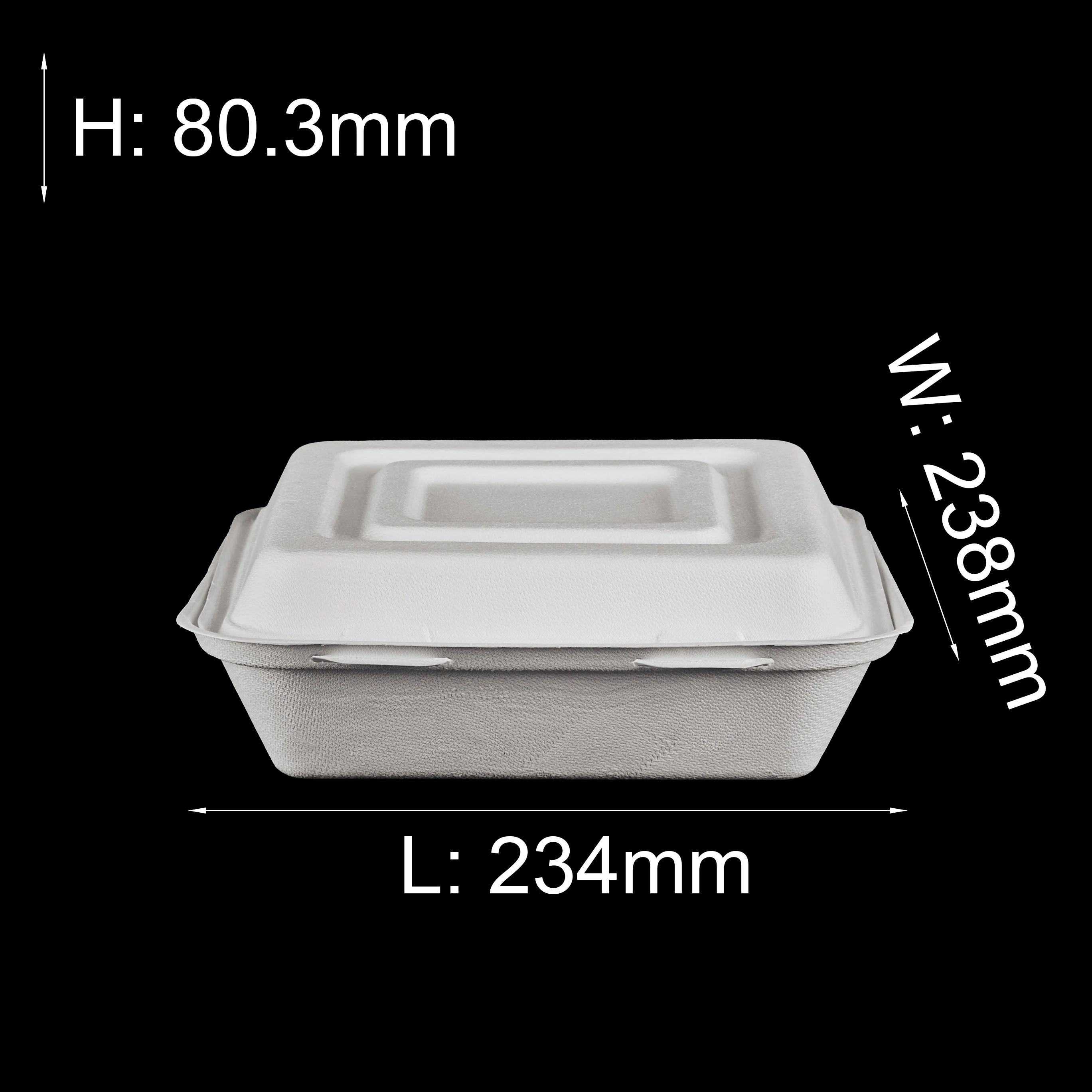 3 Compartment Takeaway Food Compartment Container Biodegradable