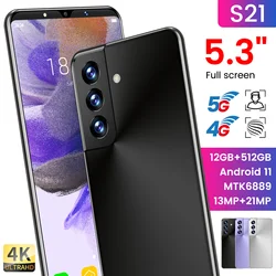 2022 s21 mobile phone 12GB+512GB large memory smartphone face unlock 4G 5G gaming cellphone
